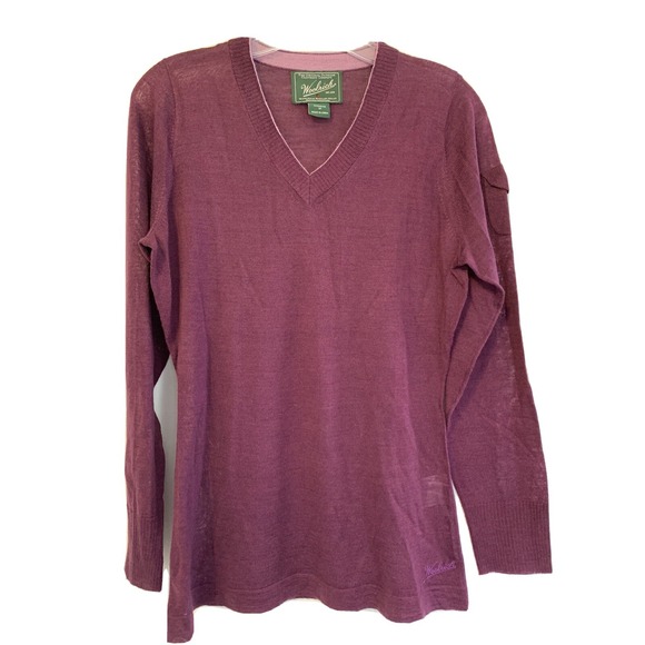 Woolrich Sweaters - Women's Woolrich Lightweight Wool Blend Pullover V-Neck Sweater Medium Purple